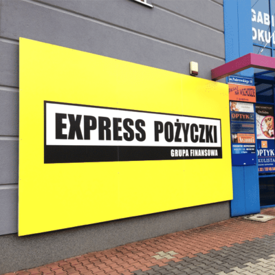 Tablica Reklamowa PCV Z Nadrukiem UV Express Pożyczki